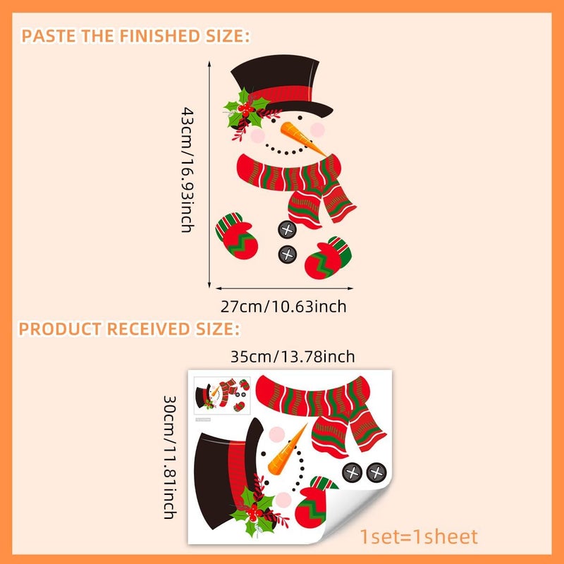 CARALL 2 Sheets Christmas Toilet Stickers Snowman Scarf Toilet Cover Decals Self-Adhesive Toilet Lid Bathroom Wall Sticker for Xmas Winter Party Home Decoration - Image 2